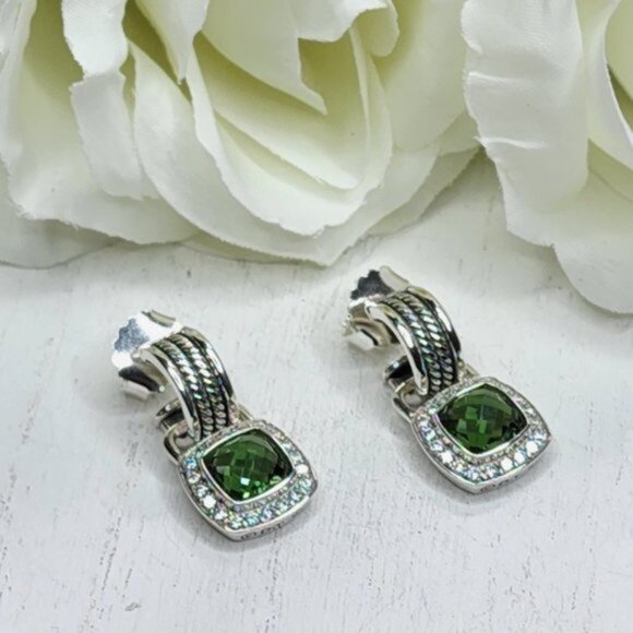 Dresses & Skirts - David Yurman Silver Albion 7mm Prasiolite & Diamond Drop Earrings - FCM96